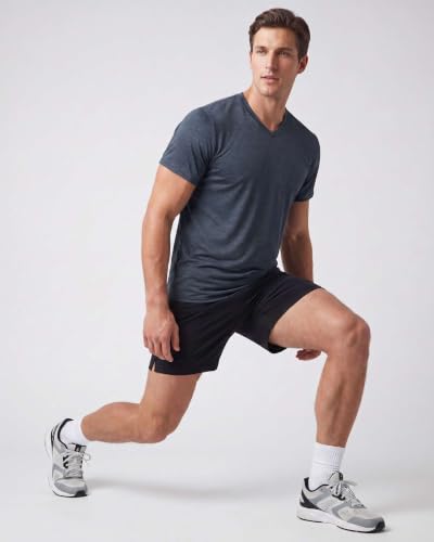 Image of 5 Pack: Men's V-Neck Dry-Fit Moisture Wicking Active Athletic Tech Performance T-Shirt