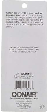 Conair Terry Lined Showercap, 2.4 Ounce