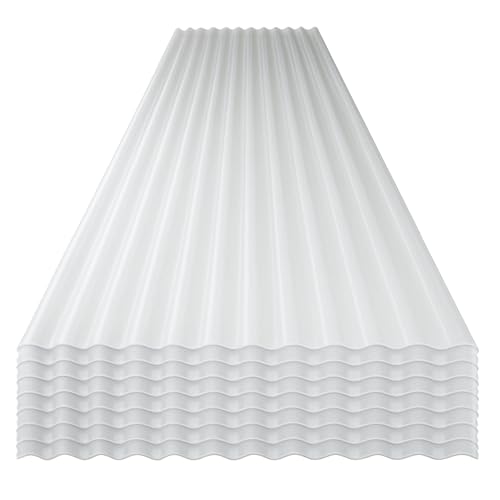StormGuard Set da 10 lastre Ondulate in PVC – 90x200 cm Trasparente –- Pannello Tetto Impermeabile – Tetti di Verande, Carport