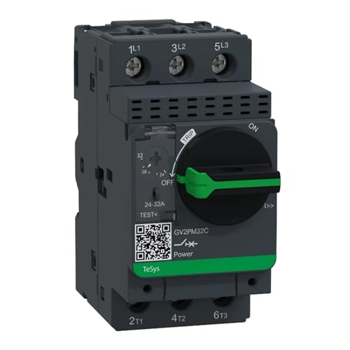 Disyuntor magneto TeSys Deca GV2-PM32C interruptor automático trifásico 24-32 A negro perilla