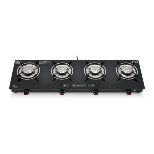 Thermador 4 Burner STL Plain Gas Stove Toughened Glass Cooktop Manual Ignition Die Cast Aluminium Alloy Tornado Burners Black