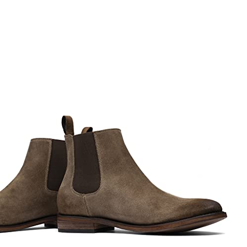 Image of Mezcalero|Suede leather chelsea boots for men - Matt Army (10.5)
