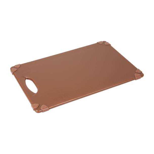 Planche à découper marron Hygiplas 458x306x12mm pour la cuisine