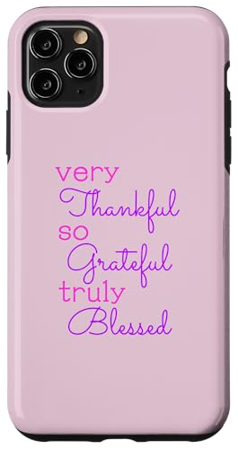 Thankful Grateful Blessed Positivity ���`�x�[�V���������߂�N���X�`���� �X�}�z�P�[�X iPhone 11 Pro Max �p