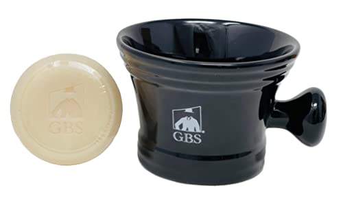 G.B.S Heavy Duty Black Ceramic Shaving Bowl