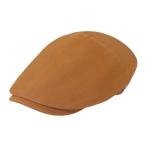 Image of ZLYC Men Cotton Flat Cap Summer Scally Ivy Gatsby Newsboy Beret Driver Cabbie Hunting Hat