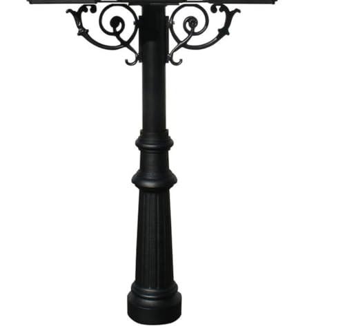 Hanford Rust Free Cast Aluminum Mailbox Post with Fluted Base and Scroll Supports to Mount 2 Mailboxes