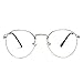 Pro Acme Classic Round Metal Clear Lens Glasses Frame Unisex Circle Eyeglasses (Silver)