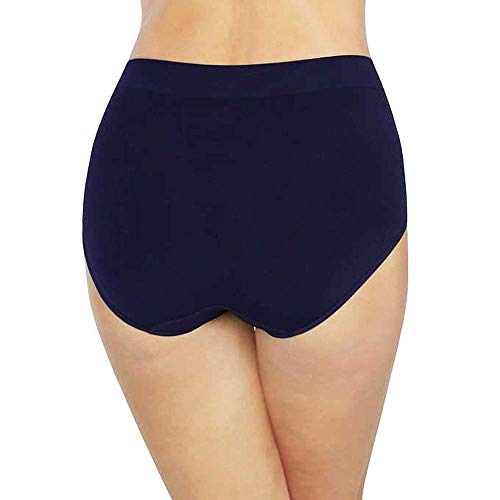 Carole Hochman Ladies' Seamless Brief, 5-Pack (Large, Navy Grey Blue)3