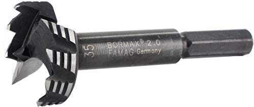 Famag WS Bormax 2.0 Forstnerbohrer ø 40 mm (Bohrer für Weichholz / Hartholz / Spanplatten, mit Zentrierspitze, Länge 90 mm) 1622040