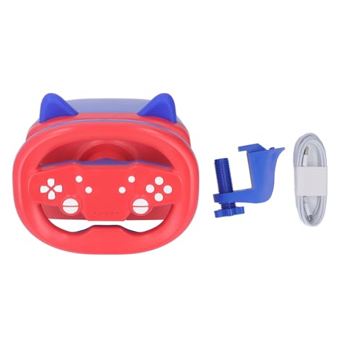 CHICIRIS PXN V3II Gaming-Rennrad – 180°-Lenkrad mit Linearen Pedalen, Rennpaddeln – Kompatibel mit Serie X|S, PC, One, Switch – Schwarz (rot blau)