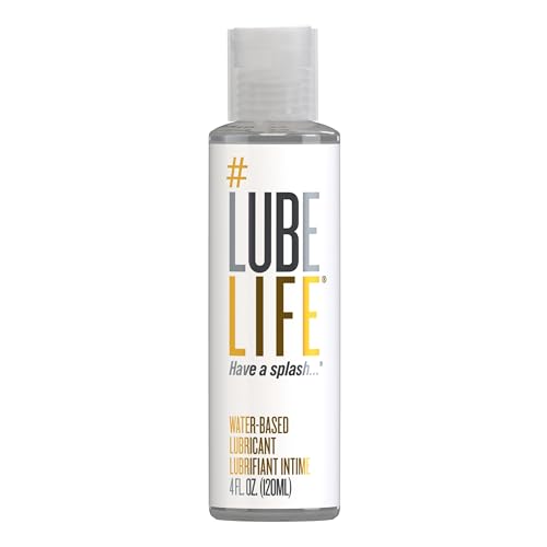 lubelife water-based lube  personal lubricant for men women amp couples travel size non-staining easy clean-up toy-safe 4 fl oz