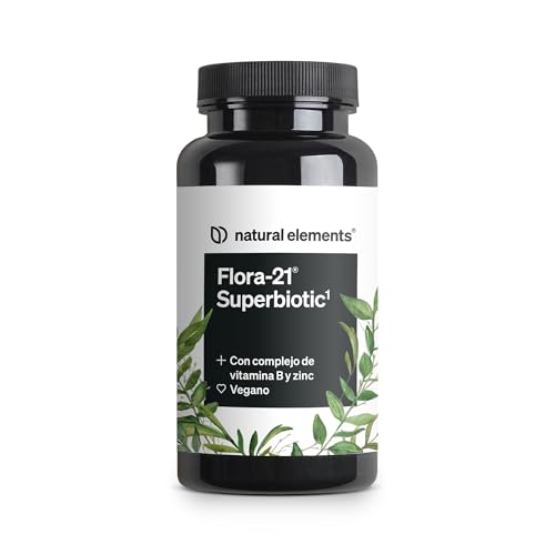 Flora 21® Probióticos - Cepas Bacterianas formadoras de esporas y postbióticos + las 8 Vitaminas B y Zinc - Cápsulas con revestimiento entérico - Probado en laboratorio, vegano y sin aditivos