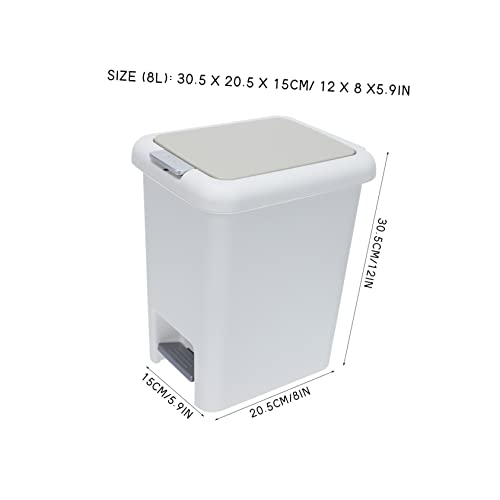 Contenedor de basura rectangular plástico con pedal miniatura 2