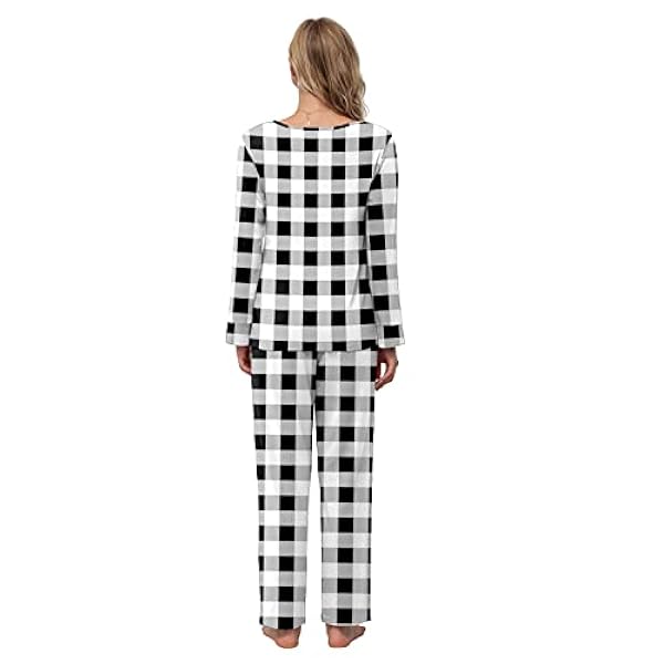 POKWAI Damespyjamasets, zacht, comfortabel, casual, losse 2-delige pyjama met zakken