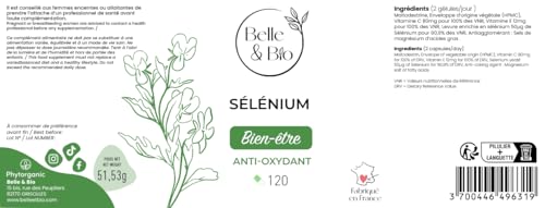 ANTIOXYDANT & OLIGO-ÉLÉMENT - Sélénium riche en vitamine C et vitamine E - 120 gélules - Cure 2 mois - Complément Alimentaire BELLE&BIO - Fabriqué en France – vue 7
