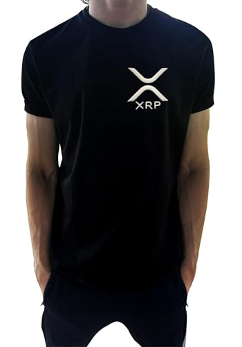XRP Crypto Logo 3D Embroidered T-Shirt Altcoin Blockchain Crypto Tee