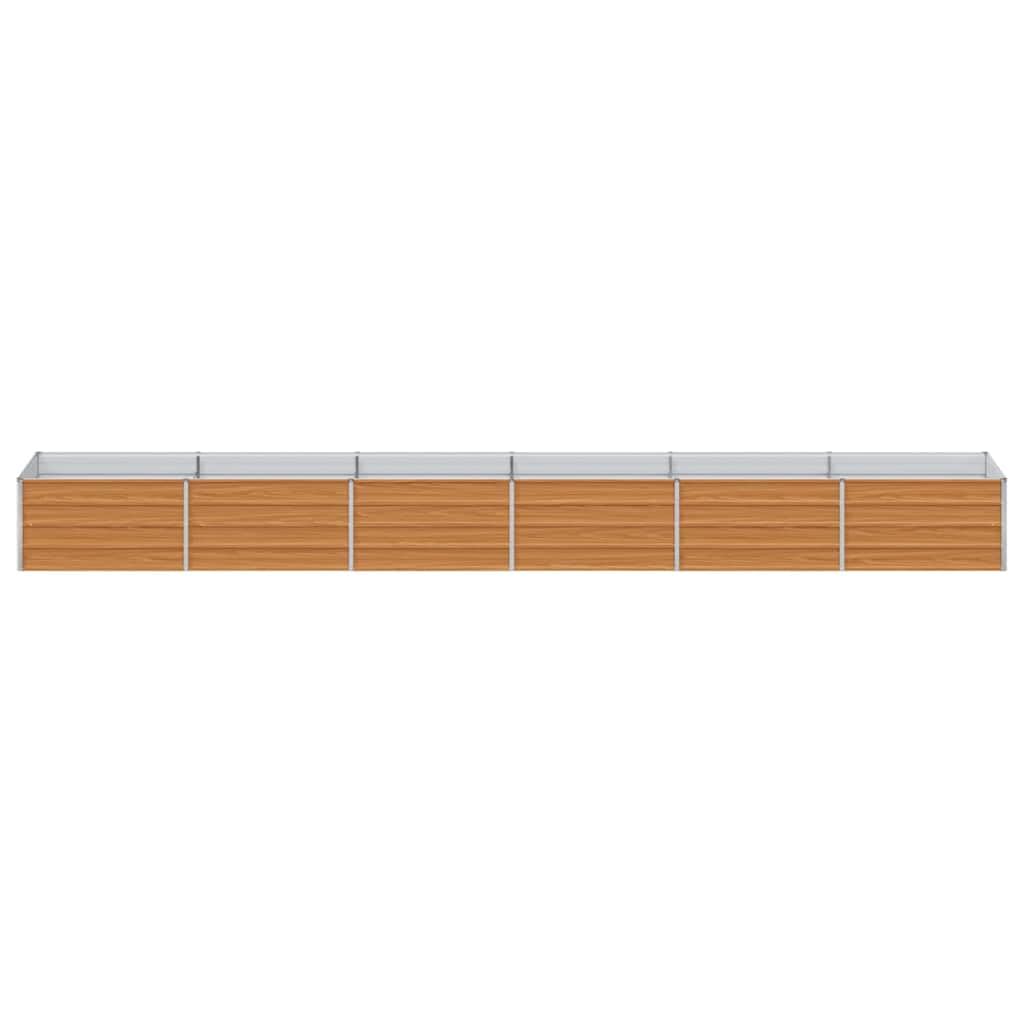 Homogen Bancal de acero galvanizado de color marrón claro, 480 x 80 x 45 cm, con drenaje para jardín, balcón, terraza, resistente a la intemperie, material resistente, ideal para flores, cultivo y
