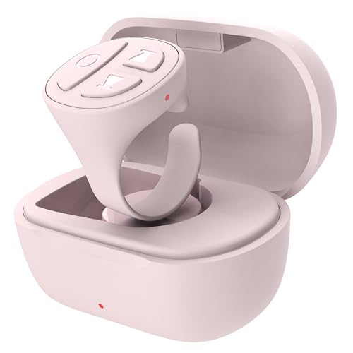 Vekesen Tiktok Scrolling Ring for iPhone, Bluetooth Camera Remote Control, Remote Control for TIK Tok Scrolling Ring for iPhone, Android (Baby Pink)