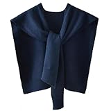Sweater Shawl Wraps for Women Sweater Knitted Knotted Shawls Travel Casual Scarf Cape Shoulder Tops (A-Navy Blue, One Size)