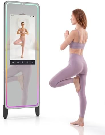 HARZHI Smart Fitness Mirror with 32'' HD Touchscreen, 65'' Full-L...