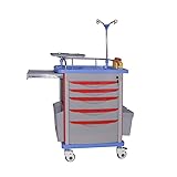 Chariot Secours Médical, Chariot D'urgence Mobile Chariot De Fournitures Médicales Avec Accessoires, Chariot Utilitaire Professionnel À Expédition Rapide Pour Maison Clinique Dentaire L'hôpital,B