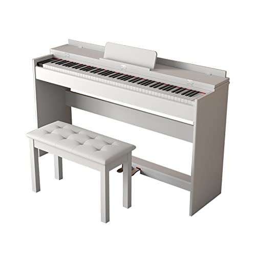 Piano numérique 88 touches Piano à clavier lesté pleine grandeur avec banc, support de meuble, piano électrique domestique USB/MIDI for débutant et professionnel (Color : White) - Les Beatles, Paul McCartney, John Lennon, RIngo Starr, George Harrison Piano numérique 88 touches Piano à clavier lesté pleine grandeur avec banc, support de meuble, piano électrique domestique USB/MIDI for débutant et professionnel (Color : White)