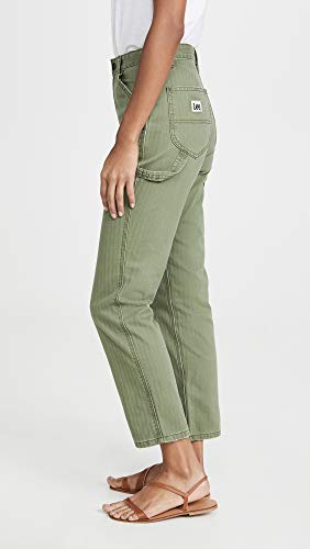 Lee Vintage Modern Women's High Rise Dungaree Ankle Jeans, Vintage Olive Herringbone, Green, 28 #TOP3
