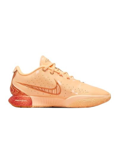 Image of NIKE Lebron XXI Basketball Shoes (FV2345-800, Melon Tint /Metallic Red Bronze /Monarch) Size 10