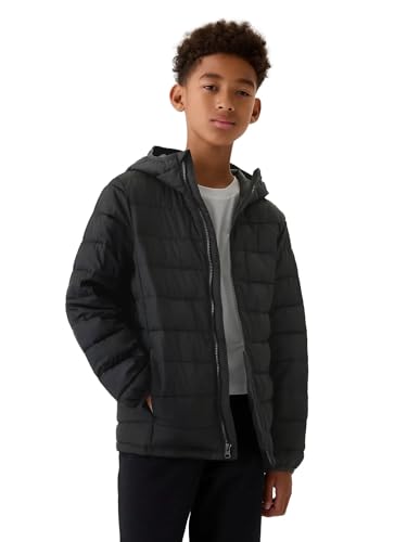 GAP Boys Logo Lightweight Puffer Jacket Black 1 XS