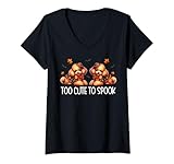 Photo Gallery donna halloween poodle puppies for dog mom is too cute to spook maglietta con collo a v Photo Gallery donna halloween poodle puppies for dog mom is too cute to spook maglietta con collo a v