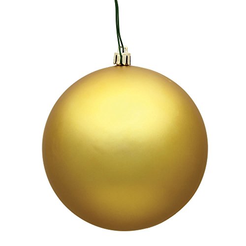 Vickerman 2.4" Christmas Ornament Ball, Gold Matte Finish, Shatterproof Plastic, UV Resistant, Holiday Christmas Tree Decoration, 24 Pack