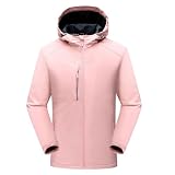 Jueshanzj Giacca a vento imbottita da esterno, Rosa, Small