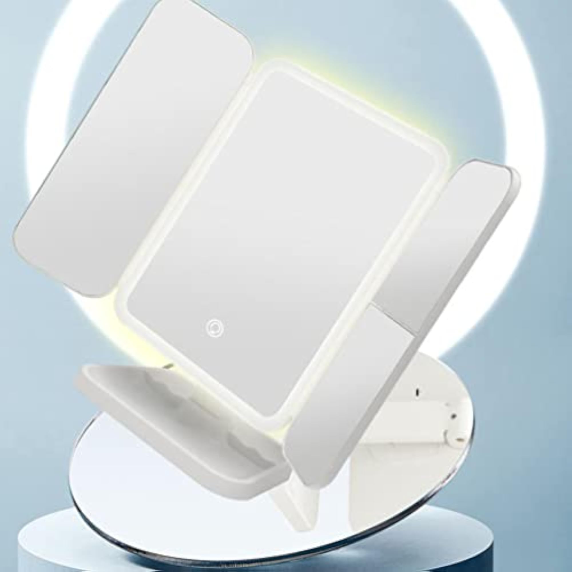 Tri-Fold Lighted Vanity Mirror with LED Lights