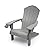 Keter Outdoor Patio Garden Deck Furniture Resin Adirondack Chair with Built-in Cup Holder (Grey)