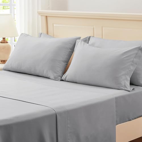 Image of Zzlpp Queen Comforter Set 7 Pieces, Light Grey Seersucker Bed in a Bag with Comforter and 2 Sheets, All Season Bedding Sets with 1 Comforter, 2 Pillow Shams, 2 Pillowcases