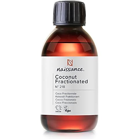 Naissance Liquid Fractionated Coconut Oil (No. 218) 250ml - 100% Pure Natural for Skin, Hair, Lip Gloss, Beauty, Recipes, Aromatherapy, Massage - Edible MCT Oil - Cruelty Free, Vegan Cover