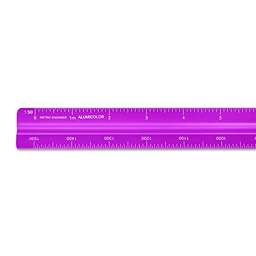 Image of Alumicolor Aluminum Engineer Metric Solid Drafting Scale, 30 Centimeter, Purple