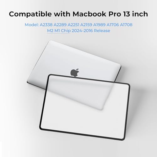 Image of BlueSwan Case Compatible for Macbook Pro 13 inch M2 M1 A2338 A2251 A2289 A2159 A1989 A1706 A1708, Released in 2024 2023 2022-2017,Anti-rupture TPU Frame + PC Matte Anti-fingerprint Cover-Frosted Clear