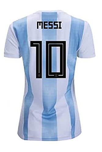 Lionel Messi #10 Women's Soccer Jersey Home/Away Short Sleeve Adult Sizes (X-Small, Argentina Home)