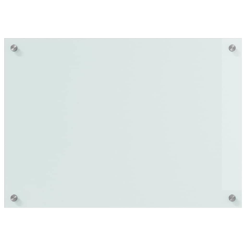 Crédence de Cuisine Blanche en Verre trempé, Lot de 2 Panneaux 70 x 50 cm, 8 mm, thermorésistante, avec 4 Trous pré-percés, intérieur pour Cuisine Maison et Restaurant