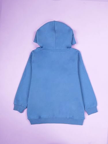 Image of KiddoPanti Unisex Solid Pullover Hooded Fleece Sweatshrit | Cotton Poly Fleece Fabric | Waist Length, Full Sleeve Hoodie | 2 Kangaroo Pockets | Winter Wear for Boys & Girls