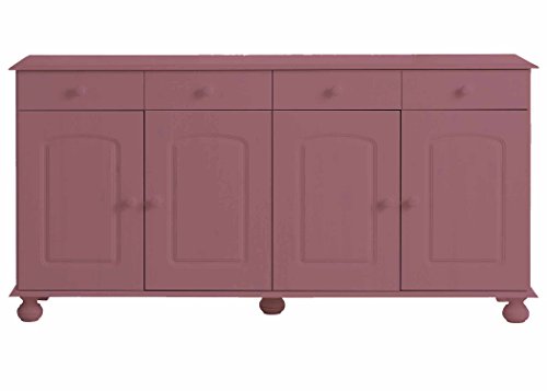 Image of APRODZ Solid Wood Sideboard Cabinet for Living Room | Wooden Storage Cabinet with 3 Drawers & 3 Doors | Kitchen Crockery Cabinet | Drawer Cabinet for Dining Room Bedroom | 161x35x79 cm,Pasadena Rose