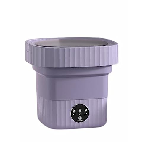 ミニ洗濯機 小型洗濯機 一人用洗濯機 一人暮らし 折りたためる洗濯機 脱水機能付き ブルーライト抗菌 バケツ型洗濯機 排水付き ベビー服 折りたたみ式 洗濯機 水洗い 洗濯 小型 軽量 オムツ シューズ 靴下 ペット 赤ちゃん ペット用品-パープル||6L