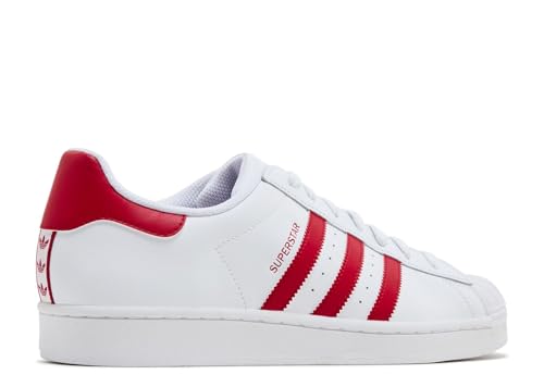 Image of adidas Superstar Mens Shoes, Footwear White /Better Scarlet /Footwear White, Size 11