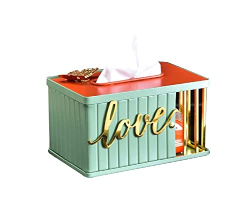 Caja de pañuelos Escritorio Baño Servilleta Papel Toalla Caja Lujosa Caja Cubierta Oficina Hotel Decoración for el hogar Caja de pañuelos Cubierta (Color : Green) Kleenex