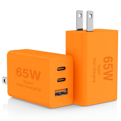 Hzevn 65W GaN Charger, 3-Port (2-Pack)