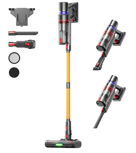 Image of Cordless Vacuum Cleaner, 650W 55KPA 75Mins Runtime Self-Standing Stick Vacuum with LED Display for Home, Anti-Tangle, 8-in-1 Lightweight Vacuum for Hard Floor, Pet Hair, Carpet