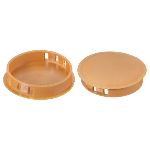 Image of PATIKIL 2 inch /50mm Plastic Hole Plugs, 20Pcs Flush Type Round Hole Plugs Cover Snap in Locking Hole Tube for Table Kitchen Cabinet Furniture, Orange-Yellow