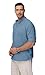 VANCOOG Cotton Linen Shirts for Men Lightweight Casual Long Sleeve Henley Beach Hawaiian Tshirt Denim Blue XXL
